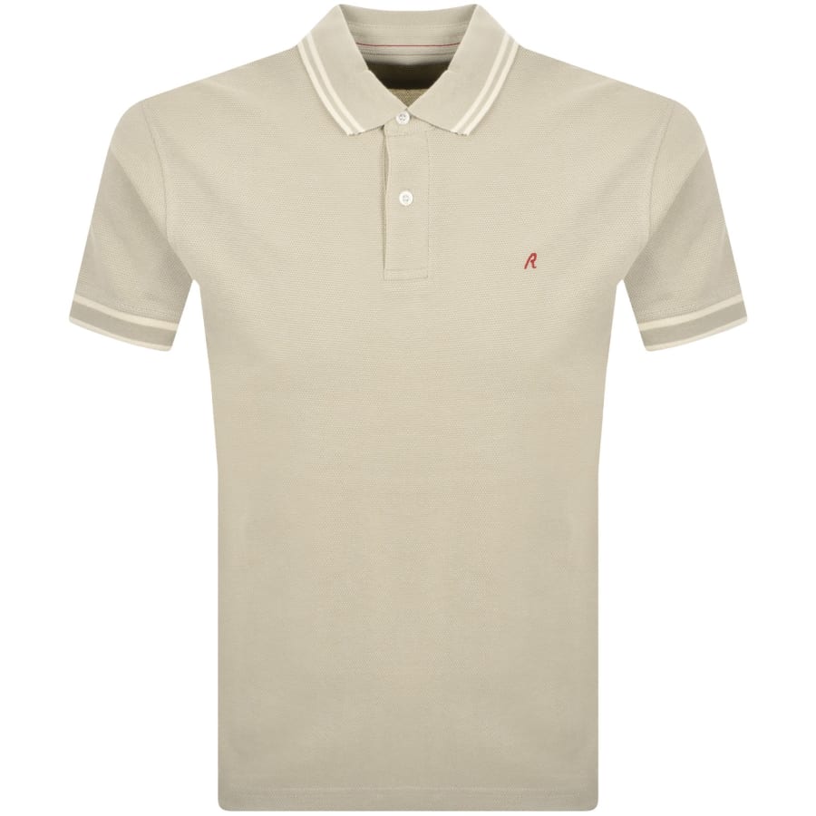 ★ ★ South Beige Logo Open Collar Polo Short Sle Polo Ralph Lauren Classic Fit Open Collar Stretch Polo Beige